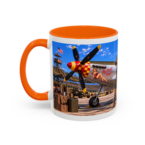 Skeleton Fighter Pilot Mug – P-51 Mustang WWII Retro Aviation Coffee Mug – Funny Dark Humor Gift for Pilots - Laugh Supply