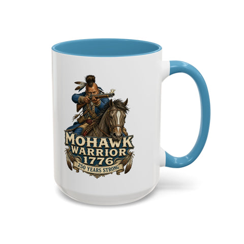 Mohawk Warrior Coffee Mug — 1776 Mounted Warrior Shooting A Musket