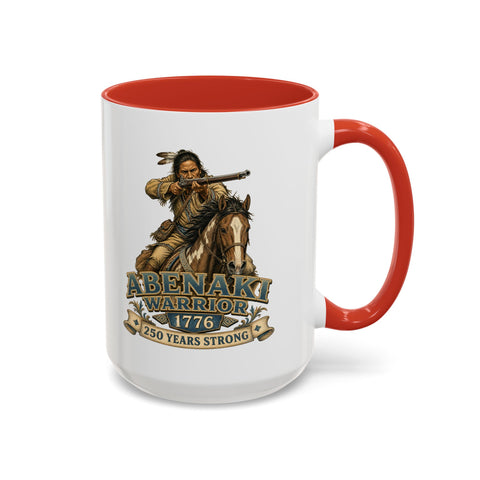 Abenaki Warrior Coffee Mug – 1776 Abenaki Warrior Shooting A Musket