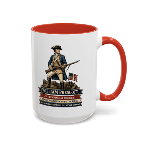 William Prescott Historical Coffee Mug — Revolutionary War Patriot Tribute