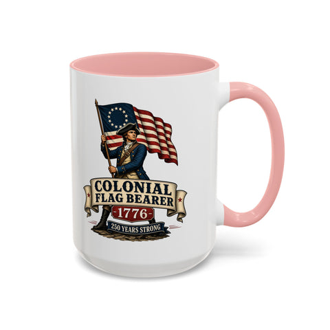 Colonial Flag Bearer 1776 Mug – Patriotic 250th Anniversary Coffee Mug