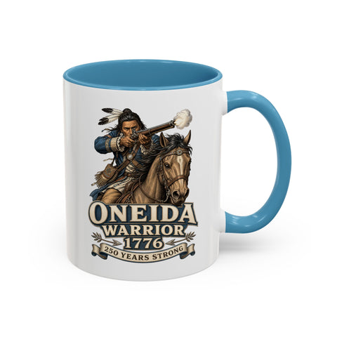 Oneida Warrior Mug - 1776 Mounted Warrior Shooting A Musket
