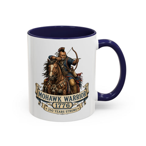 Mohawk Warrior 1776 Coffee Mug - Mounted Warrior Shooting A Bow