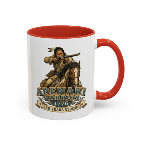 Abenaki Warrior Coffee Mug – 1776 Abenaki Warrior Shooting A Musket