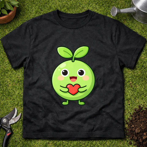 Cute Green Sprout Character T-Shirt — Kawaii Heart-Love Graphic Tee | Unisex Gildan 6400