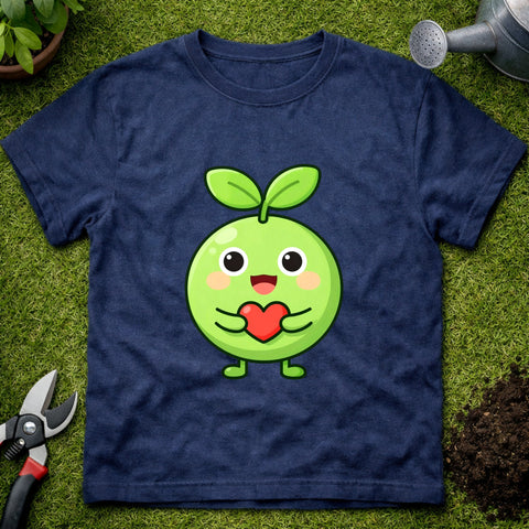 Cute Green Sprout Character T-Shirt — Kawaii Heart-Love Graphic Tee | Unisex Gildan 6400