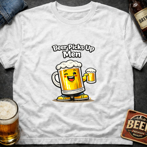 **“Beer Picks Up Men” – Funny Beer T‑Shirt**