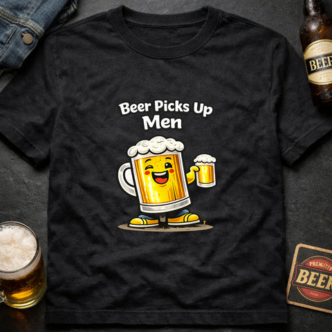 **“Beer Picks Up Men” – Funny Beer T‑Shirt**