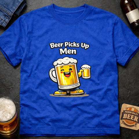 **“Beer Picks Up Men” – Funny Beer T‑Shirt**