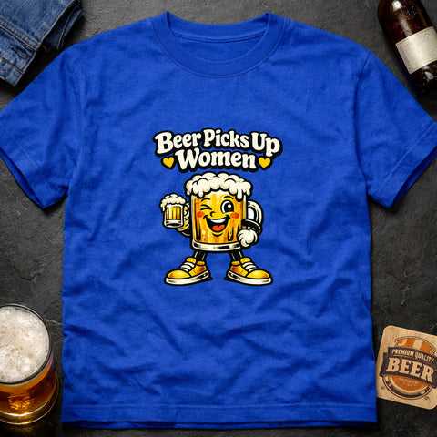 **“Beer Picks Up Women” – Funny Beer Lover T‑Shirt**