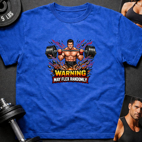 **“Warning May Flex Randomly” – Black Hair Caucasian Male Barbell Edition**