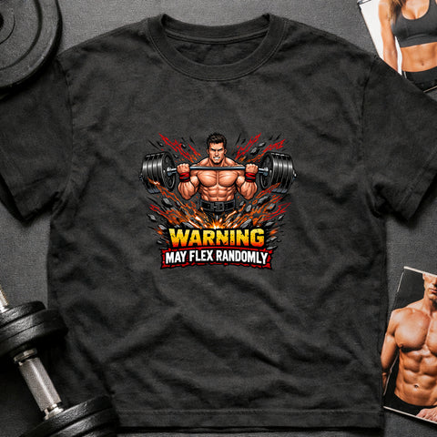 **“Warning May Flex Randomly” – Black Hair Caucasian Male Barbell Edition**