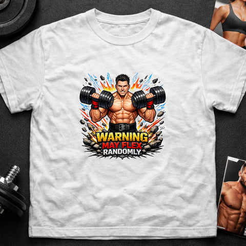 **“Warning May Flex Randomly” – Black Hair Caucasian Male Dumbbells Edition**