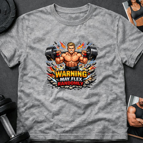 **“Warning May Flex Randomly” – Blonde Hair Caucasian Male Barbell Edition**