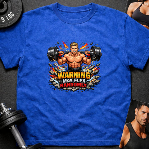 **“Warning May Flex Randomly” – Blonde Hair Caucasian Male Barbell Edition**