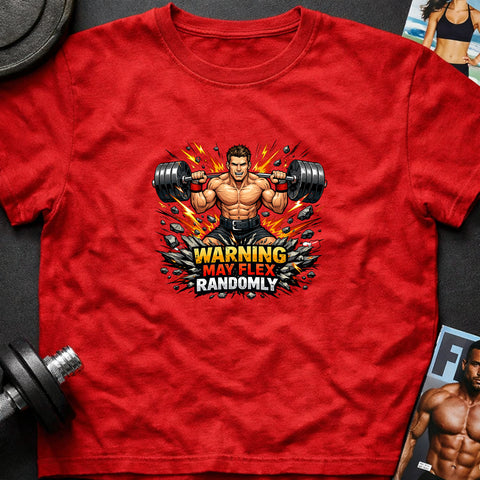 **“Warning May Flex Randomly” – Brunette Hair Caucasian Male Barbell Edition**