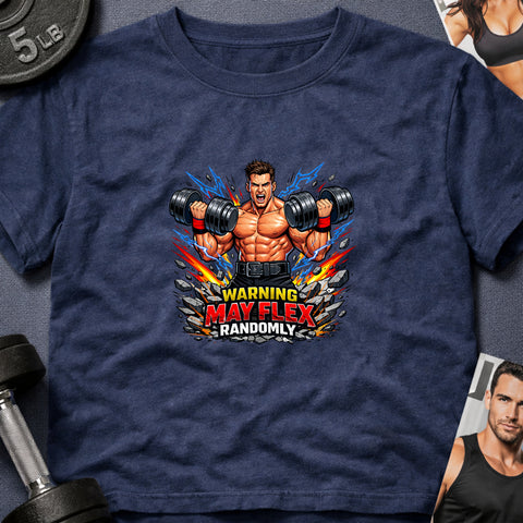 **“Warning May Flex Randomly” – Brunette Hair Caucasian Male Dumbbells Edition**