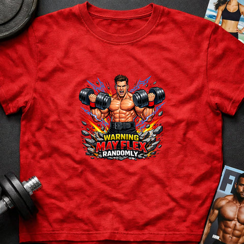 **“Warning May Flex Randomly” – Brunette Hair Caucasian Male Dumbbells Edition**