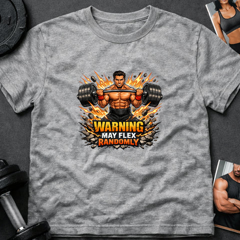 **“Warning May Flex Randomly” – Mediterranean Male Barbell Edition**