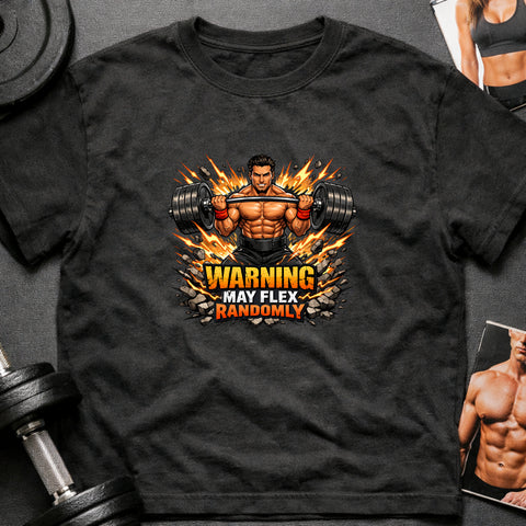 **“Warning May Flex Randomly” – Mediterranean Male Barbell Edition**