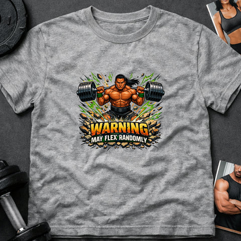 **“Warning May Flex Randomly” – Native American Male Barbell Edition**