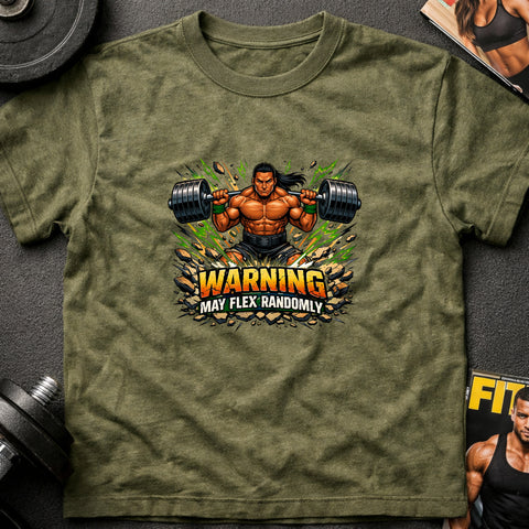 **“Warning May Flex Randomly” – Native American Male Barbell Edition**