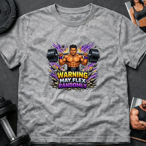 **“Warning May Flex Randomly” – Hispanic Male Barbell Edition**