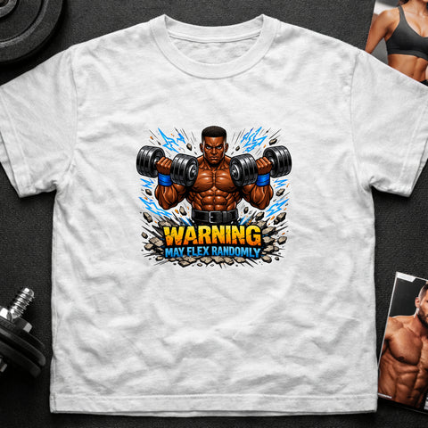 **“Warning May Flex Randomly” – Black Male Dumbbells Edition**