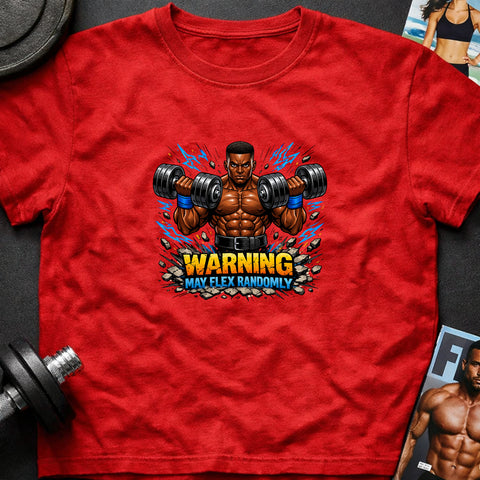 **“Warning May Flex Randomly” – Black Male Dumbbells Edition**