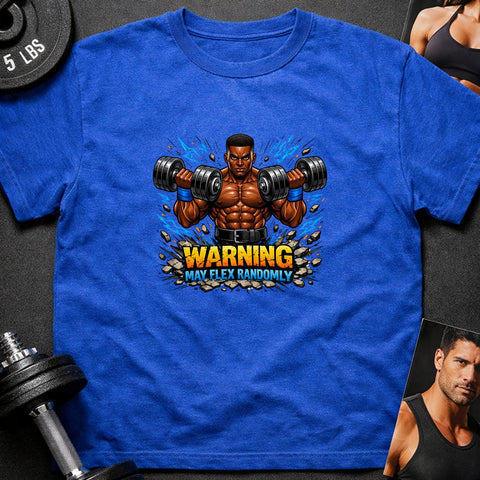 **“Warning May Flex Randomly” – Black Male Dumbbells Edition**