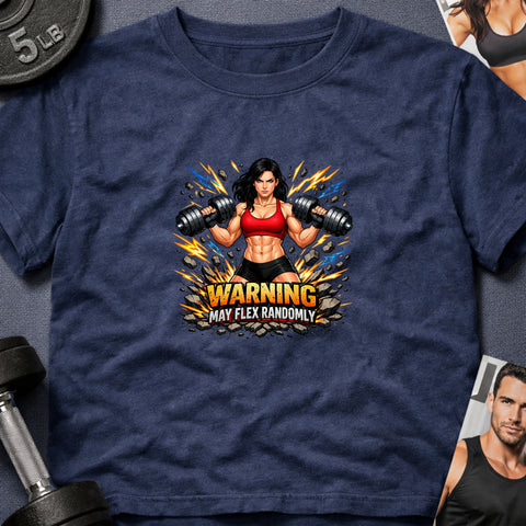 **“Warning May Flex Randomly” – Black Hair Caucasian Female Dumbbells Edition**