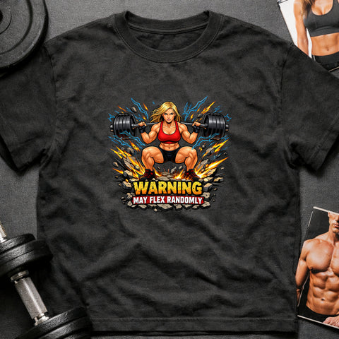 **“Warning May Flex Randomly” – Blonde Hair Caucasian Female Barbell Edition**