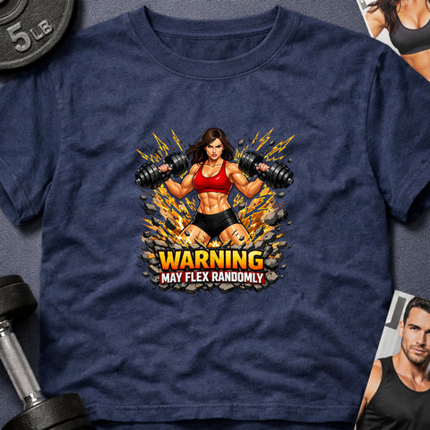 **“Warning May Flex Randomly” – Brunette Hair Caucasian Female Dumbbells Edition**