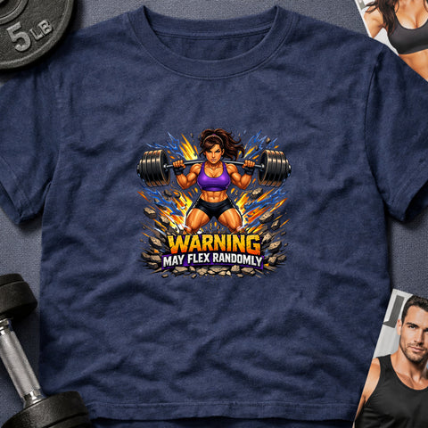 **“Warning May Flex Randomly” – Hispanic Female Barbell Edition**