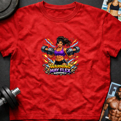 **“Warning May Flex Randomly” – Hispanic Female Dumbbells Edition**