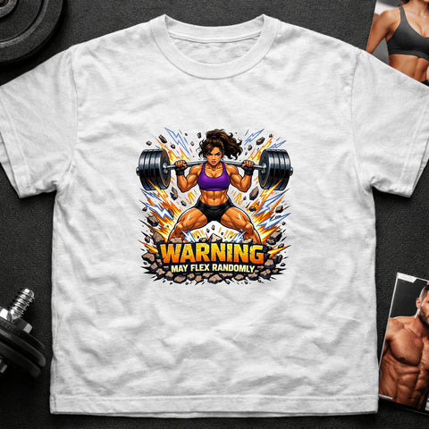 **“Warning May Flex Randomly” – Latina Female Barbell Edition**