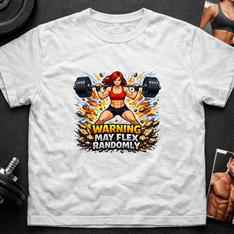 **“Warning May Flex Randomly” – Red Hair Caucasian Female Barbell Edition**