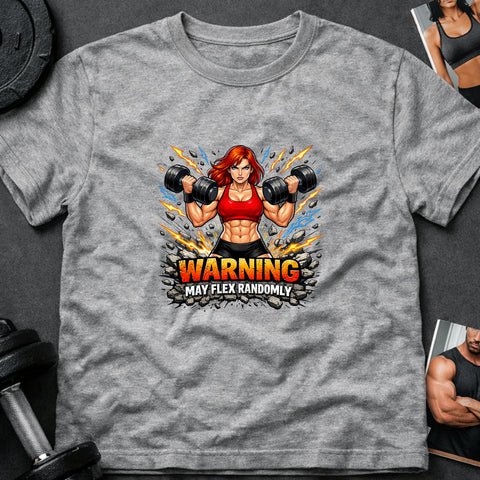 **“Warning May Flex Randomly” – Red Hair Caucasian Female Dumbbells Edition**