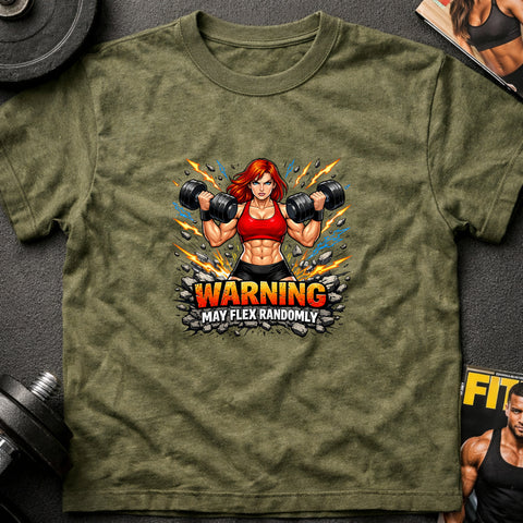 **“Warning May Flex Randomly” – Red Hair Caucasian Female Dumbbells Edition**