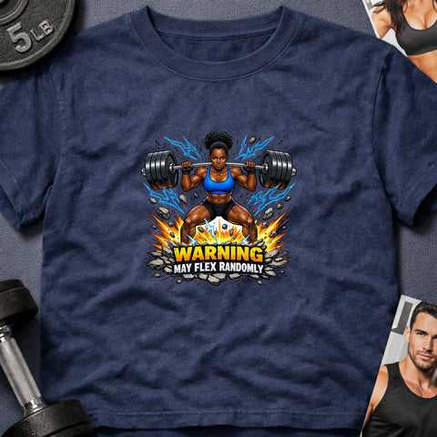 **“Warning May Flex Randomly” – Black Female Barbell Edition**