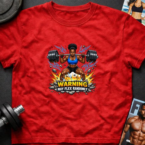 **“Warning May Flex Randomly” – Black Female Barbell Edition**