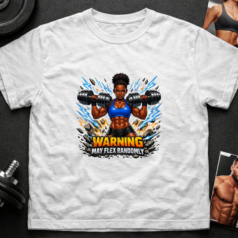 **“Warning May Flex Randomly” – Black Female Dumbbells Edition**