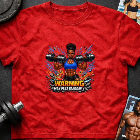 **“Warning May Flex Randomly” – Black Female Dumbbells Edition**