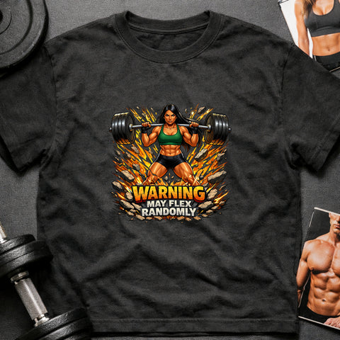 **“Warning May Flex Randomly” – Native American Female Barbell Edition**