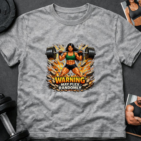 **“Warning May Flex Randomly” – Native American Female Barbell Edition**