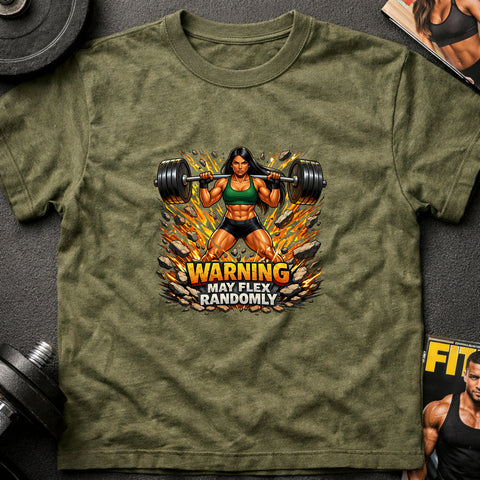 **“Warning May Flex Randomly” – Native American Female Barbell Edition**