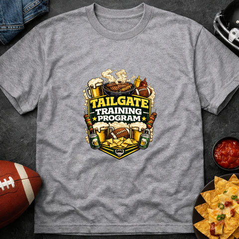 **“Tailgate Training Program” – Funny Tailgate & Football T‑Shirt**