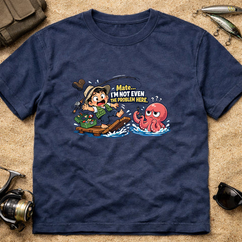 **“Mate, I’m Not Even The Problem Here” – Funny Octopus Fishing T‑Shirt** | Unisex