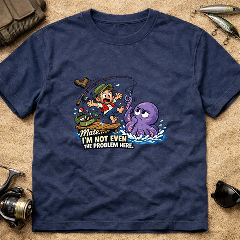 **“Mate, I’m Not Even The Problem Here!” – Funny Octopus Fishing T‑Shirt** | Unisex