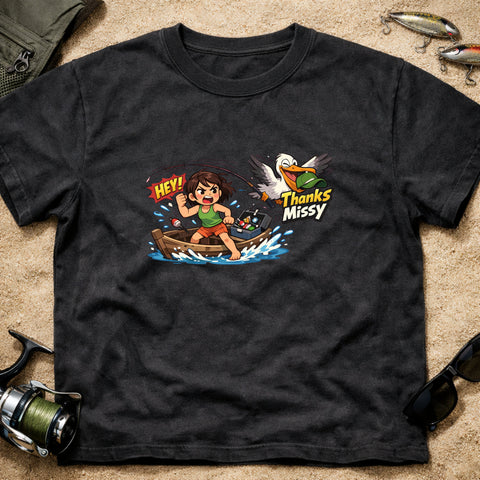 **“Thanks, Missy.” – Funny Pelican Fishing T‑Shirt** | Unisex
